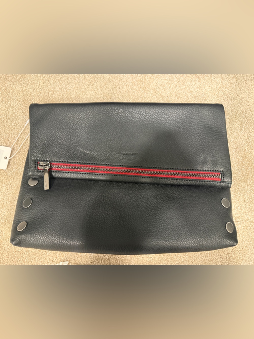 NWT Hammitt VIP Large Black Gunmetal  with Red zipper - Picture 3 of 7